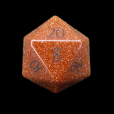TDSO Goldstone Gold with Engraved Numbers 16mm Precious Gem D20 Dice