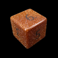 TDSO Goldstone Gold with Engraved Numbers 16mm Precious Gem D6 Dice