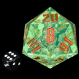 TDSO Hand Finished Light Green Bubble With Copper MASSIVE 55mm D20 Dice