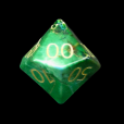TDSO Imperial Stone Green with Engraved Numbers 16mm Precious Gem Percentile Dice
