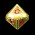 TDSO Metal Tech Gold White & Red D10  Dice
