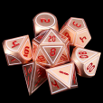 TDSO Metal Tech Copper White & Red 7 Dice Polyset