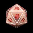 TDSO Metal Tech Copper White & Red D20 Dice
