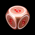 TDSO Metal Tech Copper White & Red D6 Dice