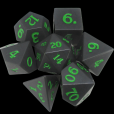 TDSO Sharp Edge Old Moon With Green 7 Dice Polyset