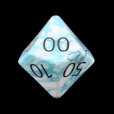 TDSO Turquoise Blue & White Synthetic with Engraved Numbers 16mm Precious Gem Percentile Dice