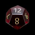 TDSO Zircon Glass Garnet with Engraved Numbers Precious Gem D12 Dice