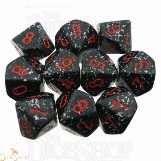 10 CHX 25110 Ten Sided Die d10 Set Chessex Dice Sets:Earth Speckled 