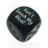 Chessex Gemini Blue & Green Don't Touch My Dice! Logo D6 Spot Dice