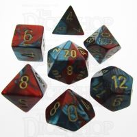 Chessex Gemini Red & Teal 7 Dice Polyset