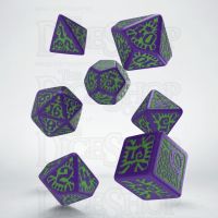 Q Workshop Pathfinder Goblin Purple & Green 7 Dice Polyset