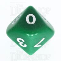 Koplow Opaque Green & White D10 Dice