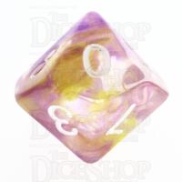 TDSO Pearl Swirl Purple & Yellow D10 Dice