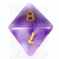 TDSO Jade Purple & Gold D8 Dice