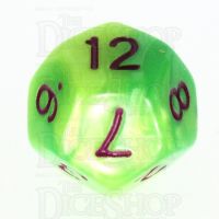 TDSO Duel Pearl Green & Yellow D12 Dice - Discontinued