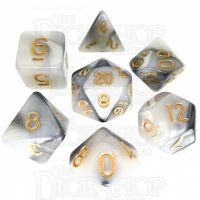 TDSO Duel Steel & White 7 Dice Polyset