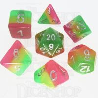 TDSO Layer Green Rose & Yellow Glitter 7 Dice Polyset