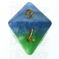 Halfsies Pearl Mother Earth Land Green & Sea Blue D8 Dice