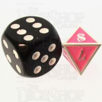 TDSO Metal Fire Forge Silver & Fluorescent Pink MINI 12mm D8 Dice