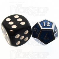 TDSO Metal Fire Forge Silver & Sapphire Blue MINI 12mm D12 Dice