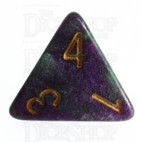 TDSO Galaxy Shimmer Green & Purple D4 Dice