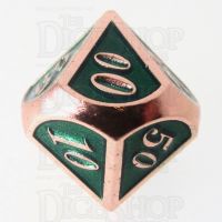 TDSO Metal Script Copper & Dark Green Shimmer Percentile Dice