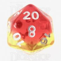 TDSO Layer Transparent Red White & Yellow D20 Dice