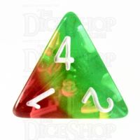 TDSO Layer Transparent Green Yellow & Red D4 Dice