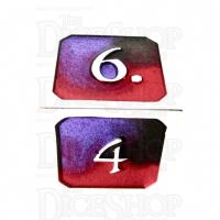 TDSO Metal Fire Forged Multi Colour Silver Black Purple & Red D6 Dice