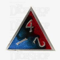 TDSO Metal Fire Forged Multi Colour Silver Black Blue & Red D4 Dice