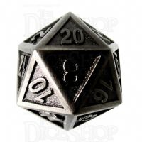 TDSO Metal Fire Forge Antique Nickel D20 Dice