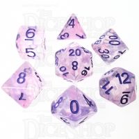 TDSO Pearl Swirl Pink & Purple with Purple 7 Dice Polyset