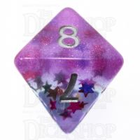 TDSO Confetti Layer Purple & Glitter D8 Dice