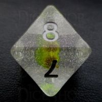 TDSO Encapsulated Glitter Flower Green D8 Dice