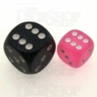 Chessex Frosted Pink & White 12mm D6 Spot Dice