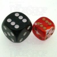 D&G Marble Red & White 12mm D6 Spot Dice