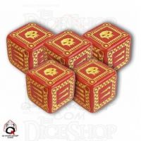 Q Workshop Orc Battle Red & Yellow 5 x D6 Dice Set - Discontinued
