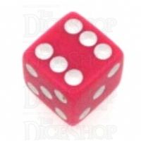Koplow Opaque Pink & White Square Cornered 16mm D6 Spot Dice