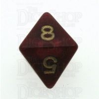 D&G Pearl Red & Gold D8 Dice