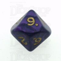 D&G Pearl Purple & Gold D10 Dice