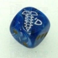 Chessex Vortex Blue SCREWED Logo D6 Spot Dice