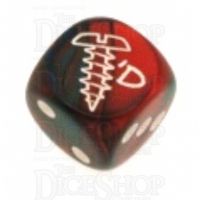 Chessex Gemini Blue & Red with Gold SCREWED Logo D6 Spot Dice