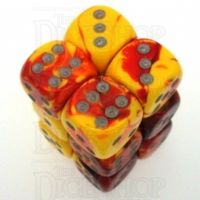 Chessex Gemini Red & Yellow 12 x D6 Dice Set