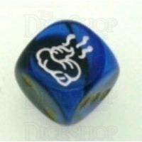Chessex Gemini Black & Blue SHIT Logo D6 Spot Dice