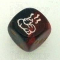 Chessex Gemini Black & Red SHIT Logo D6 Spot Dice