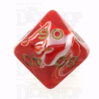 D&G Marble Red & White Percentile Dice
