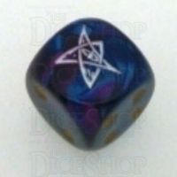Chessex Gemini Blue & Purple ELDER SIGN Logo D6 Spot Dice