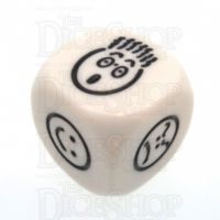 Koplow Opaque White Expressions Smiley Face D6 Dice