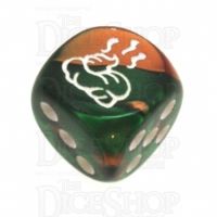 Chessex Gemini Copper & Green SHIT Logo D6 Spot Dice