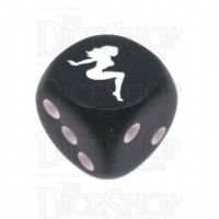 Chessex Opaque Black & White Naked Lady D6 Spot Dice